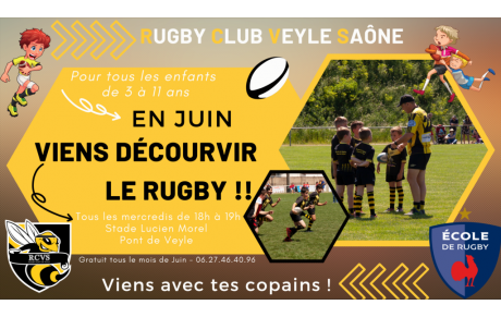 Au mois de Juin viens essayer le rugby ! 